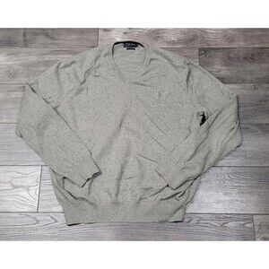Men's Polo Ralph Lauren Pima Cotton Long Sleeve V-neck Sweater Size XXL Gray